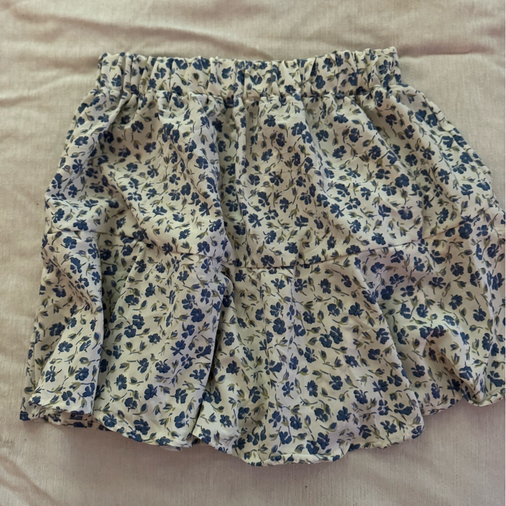 Floral Blue and White Skirt